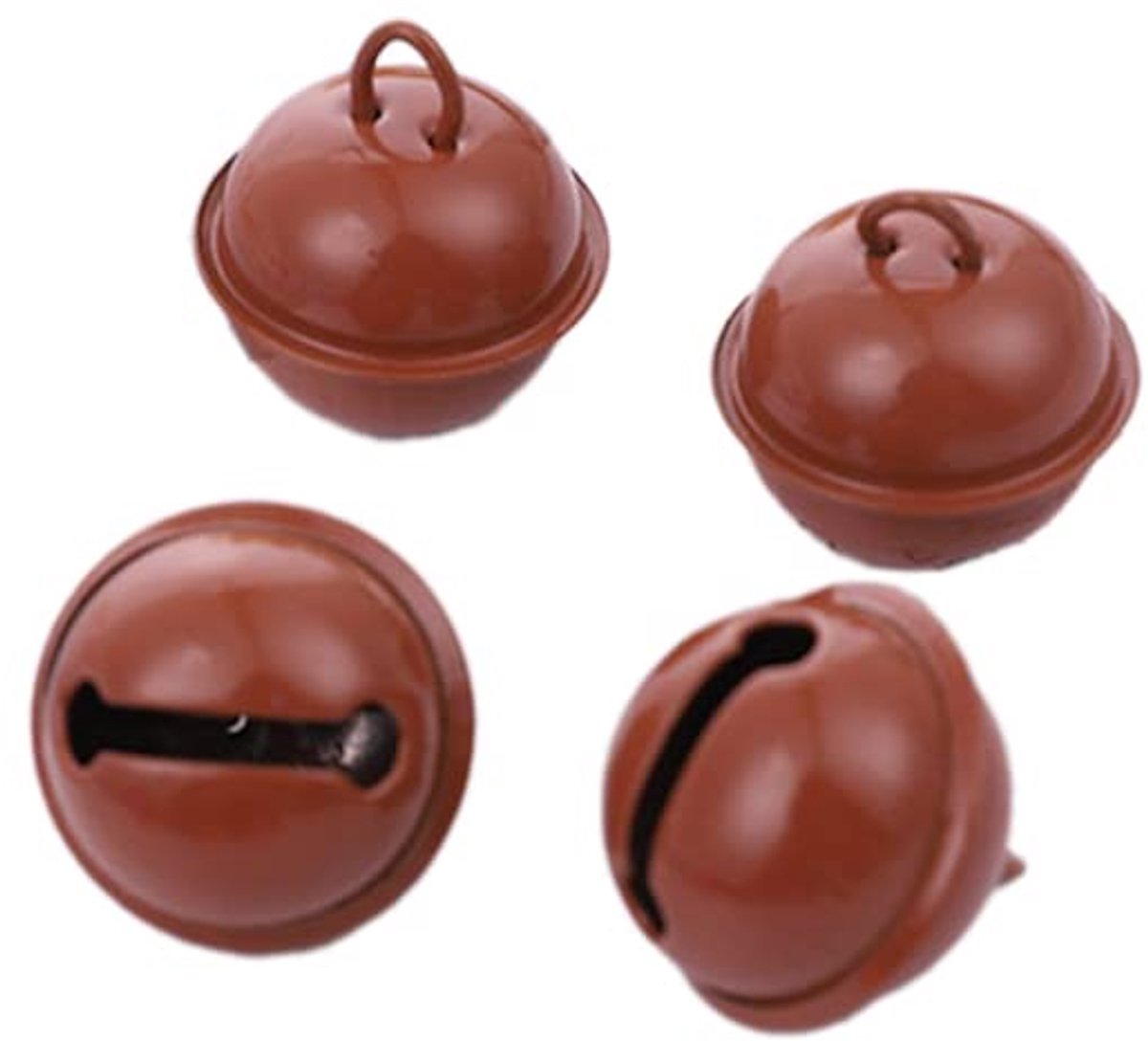 50 stuks 22 mm belletjes,klemmen,kleurrijke metalen belletjes,knutselklokken,sleebelletjes,kleine klokken voor handwerk,kerstfeest,decoratie,doe-het-zelf sieraden maken van huisdieren,klokken,bruin