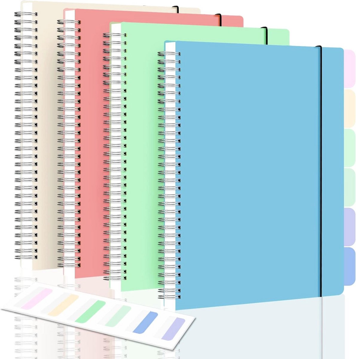 Set van 4 Grote Lijntjes Schriften B5 – College Notitieboek voor School en Werk met Dik Papier