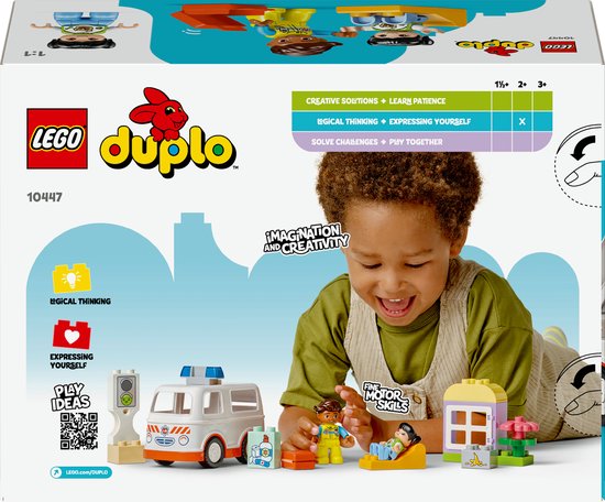 LEGO DUPLO Ambulance avec chauffeur pour faire semblant de jouer - 10447