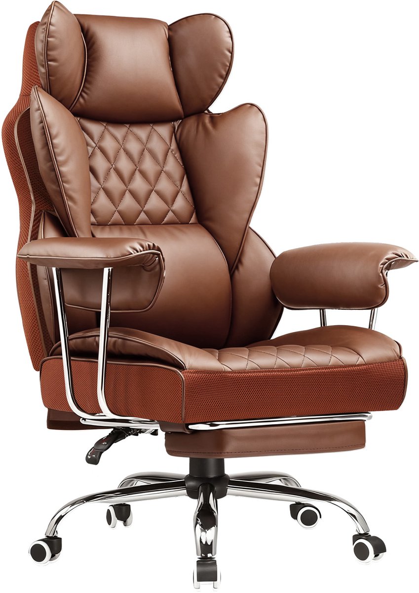 GTPLAYER Ergonomische Gamingstoel met Voetensteun - Bruin