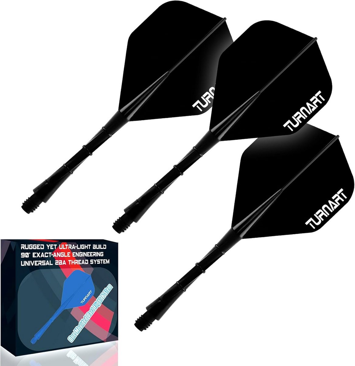 Geïntegreerde Dart Flights en Shafts Set (2BA) - Stabiele Dartpijlen met Vaste Vlucht