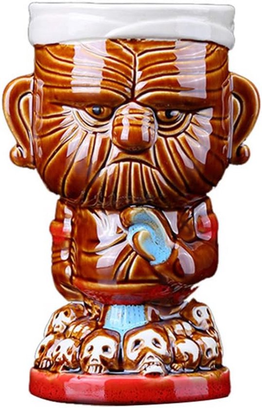 CKB LTD Confezione da 4 bicchieri da cocktail colorati per Tiki Bar, bicchieri alti ideali per feste hawaiane a base di rum, cocktail misti a base di mai, Tai Long Island, tè