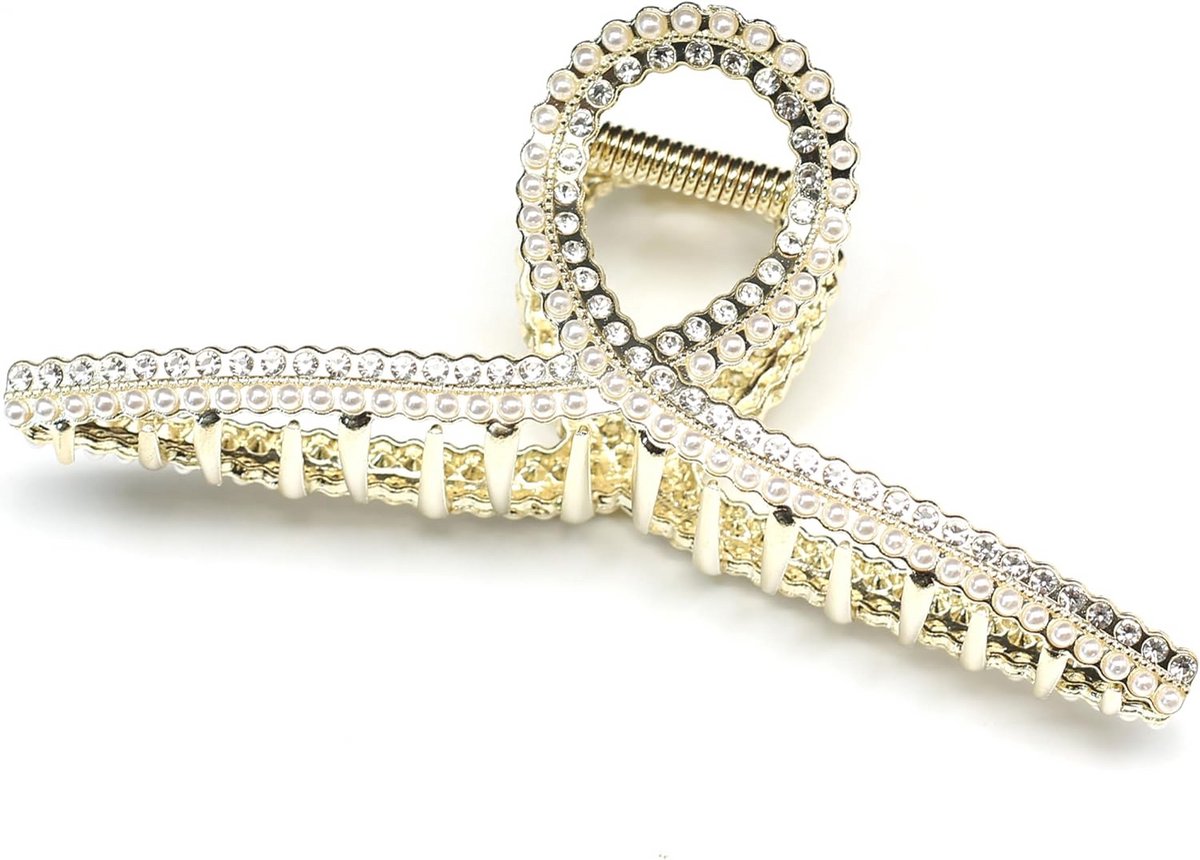 Grote Metalen Haarclip Kruis - Elegante Haarspeld voor Dames Hoofdtooi (11,5 cm)