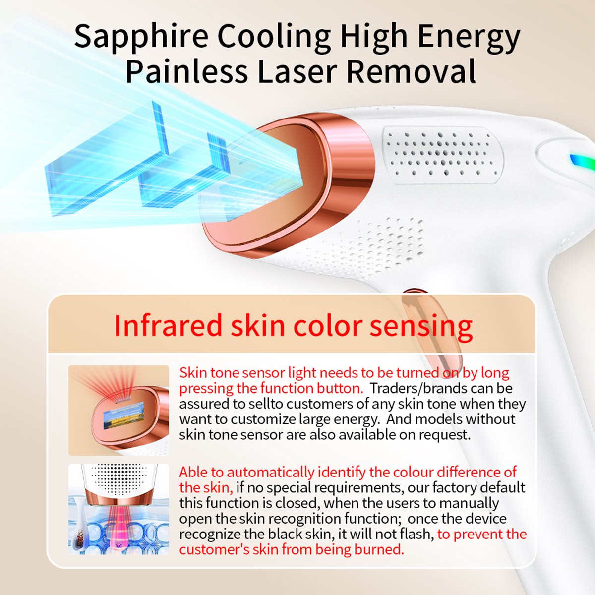 3-in-1 IPL Ontharingsapparaat – Haarverwijdering, Huidverjonging & Acne Behandeling – Ice Cooling – 9 Energieniveaus - IPL ontharingsapparaat - laser ontharing thuis - IPL hair removal - permanente ontharing - ice cooling IPL thumbnail 4
