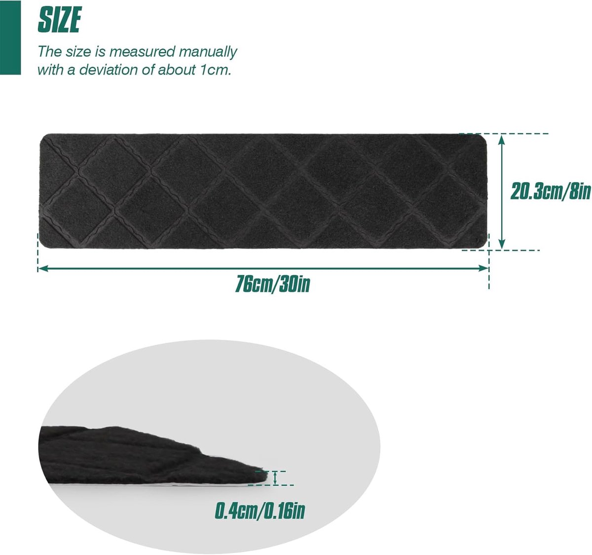 Famanu – Traptreden tapijt 76 x 20 cm 15-pack – antislip trappads voor binnen – voor kinderen en huisdieren