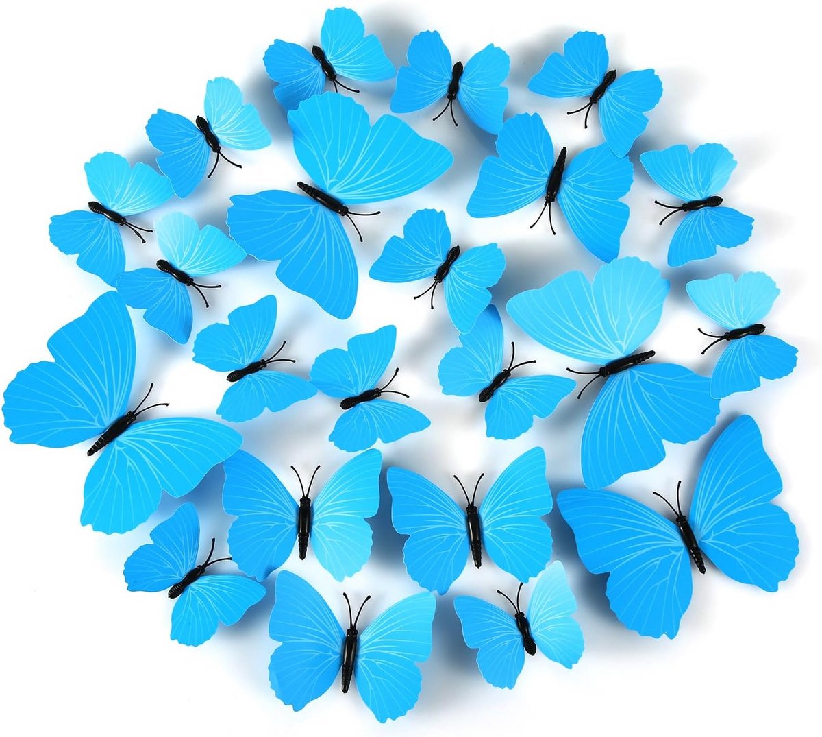 24-delige Vlinder Muurdecoratie Set - Magnetische 3D Vlinders voor Muur en Koelkast