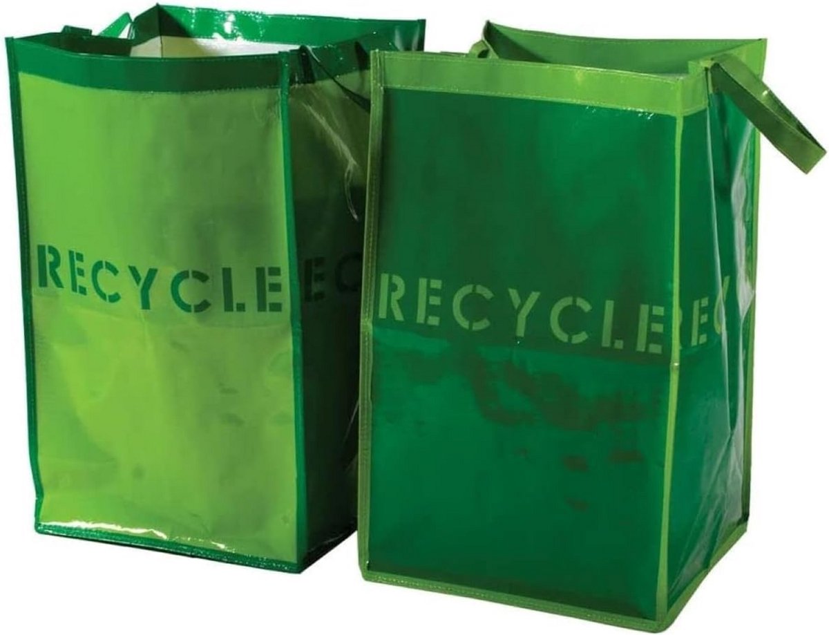 Set van 2 Herbruikbare en Recyclebare Boodschappentassen