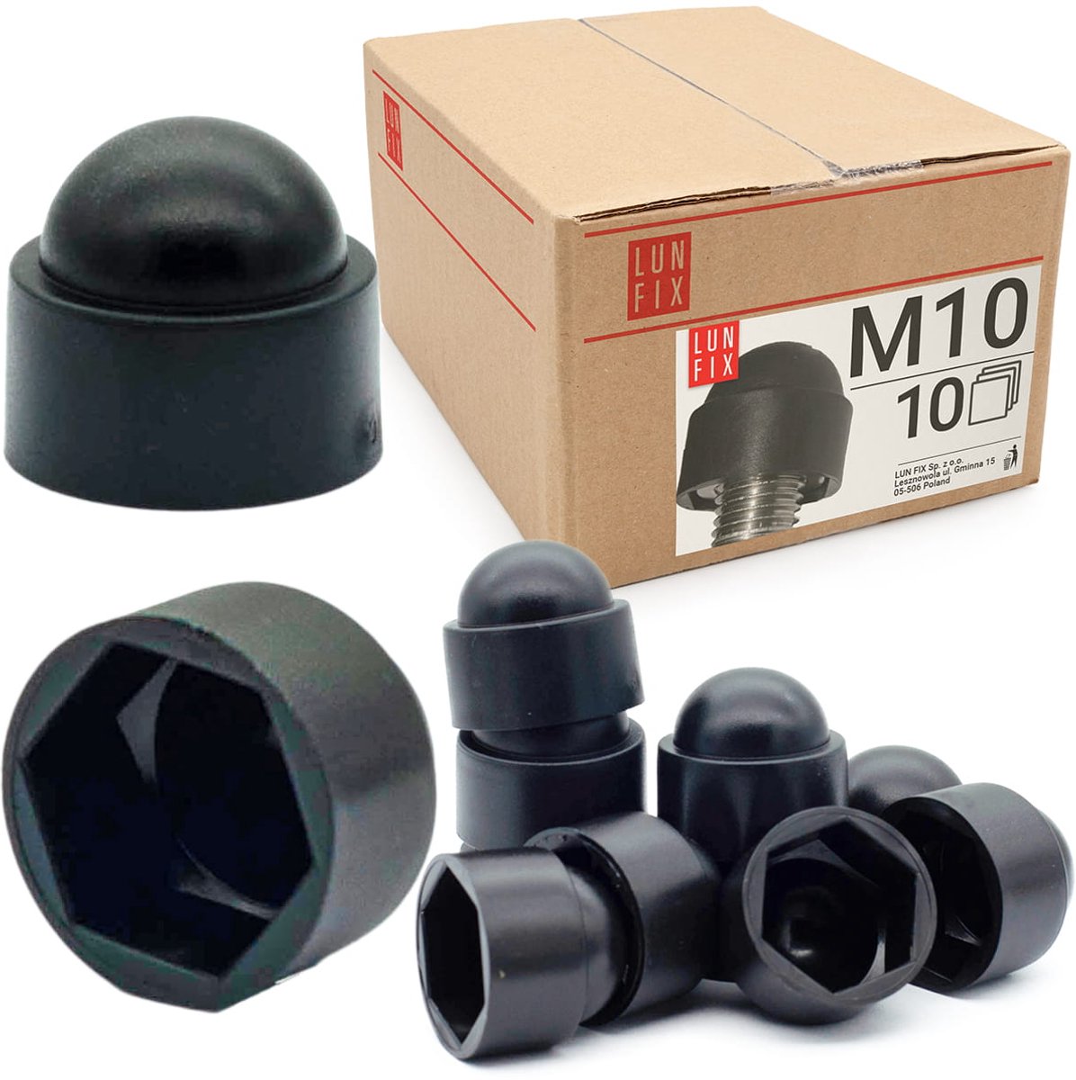 LUN FIX - Schroefkap - Zeskant Dekking - M10 - 10 Stuks - Dekking - Beschermkappen