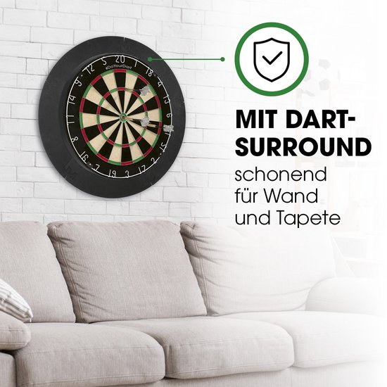 #DoYourDart dartbord - 6 dartpijlen - stalen dartpijlen incl. flight - complete dartset - sisal dartbord met dartrand - dartbord - zelfschietende Braziliaanse sisalvezels van DoYourDart — afbeelding 5