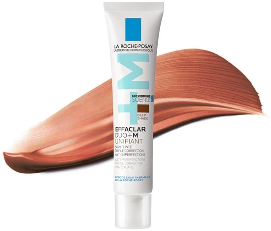 La Roche-Posay Effaclar DUO +M Unifiant Dark Day Cream - Crème Lissante - pour Peaux Grasses, Impures à Tendance Acné - Teinte Foncée - 40 ml