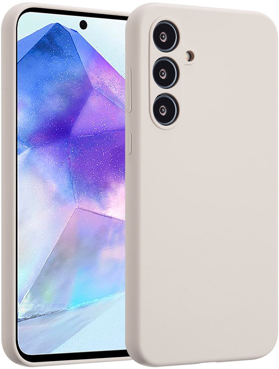 Accezz Hoesje - Geschikt voor Samsung Galaxy A55 (5G) - Liquid Silicone Backcover - Stone