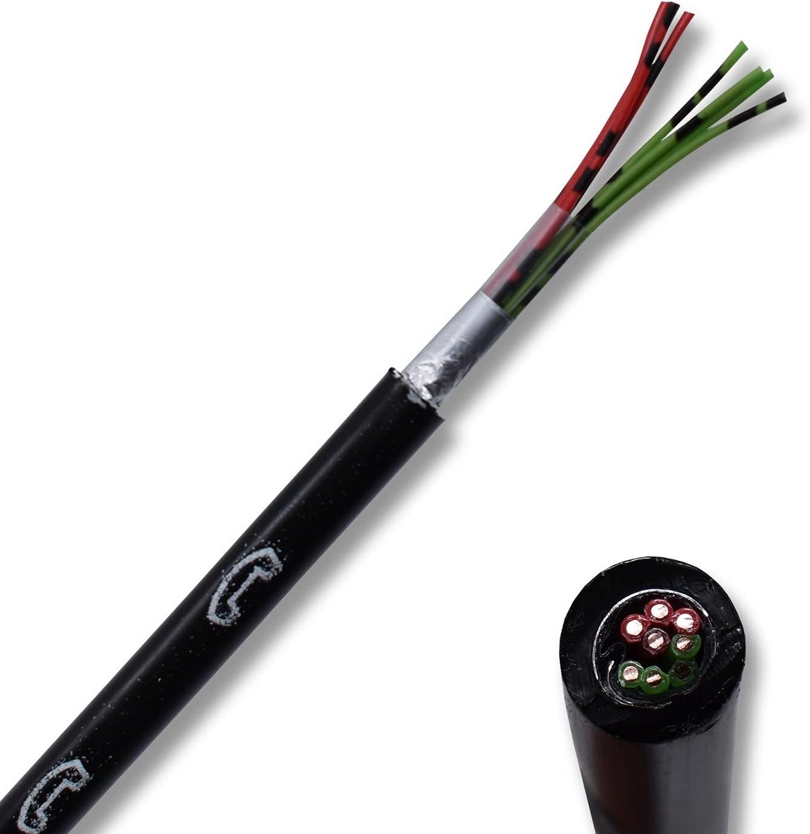 Grondkabel Telefoon- en Luidsprekerkabel 4x2x0.8mm - Zwart - Keuze uit Lengtes 5 tot 150m