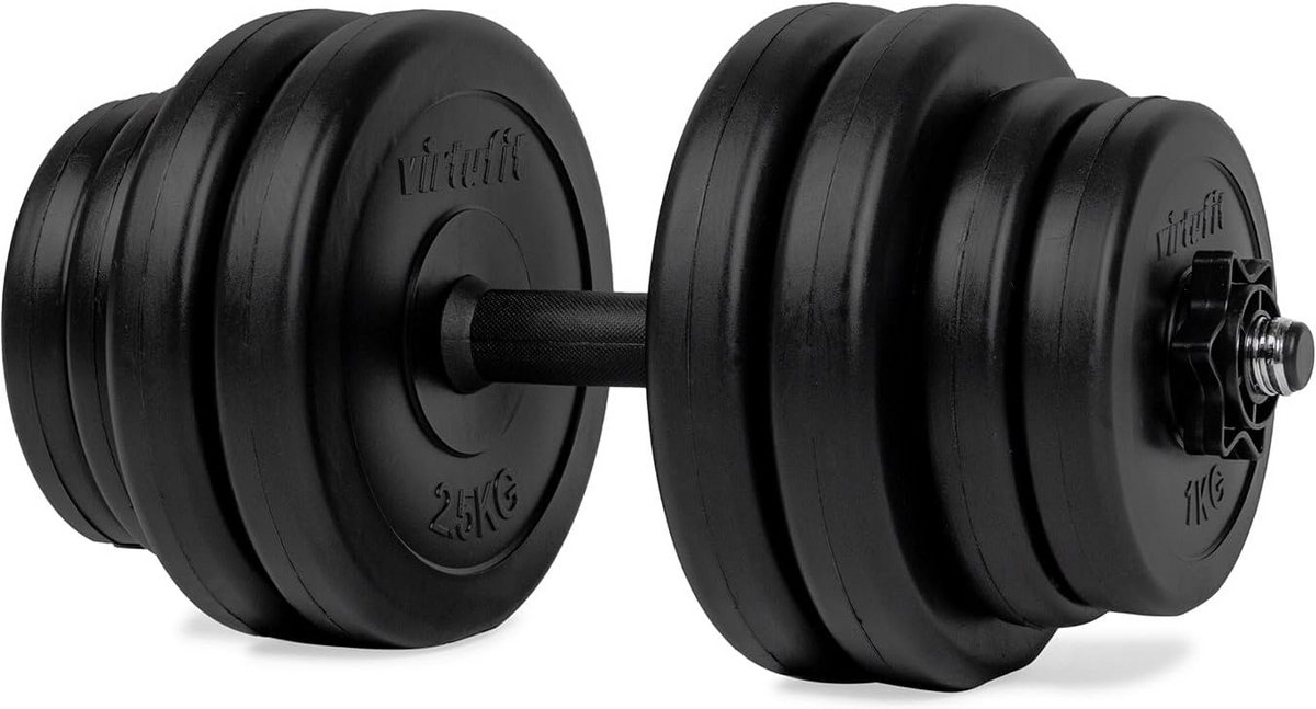 Verstelbare halterstel 15 kg met vinyl coating voor krachttraining