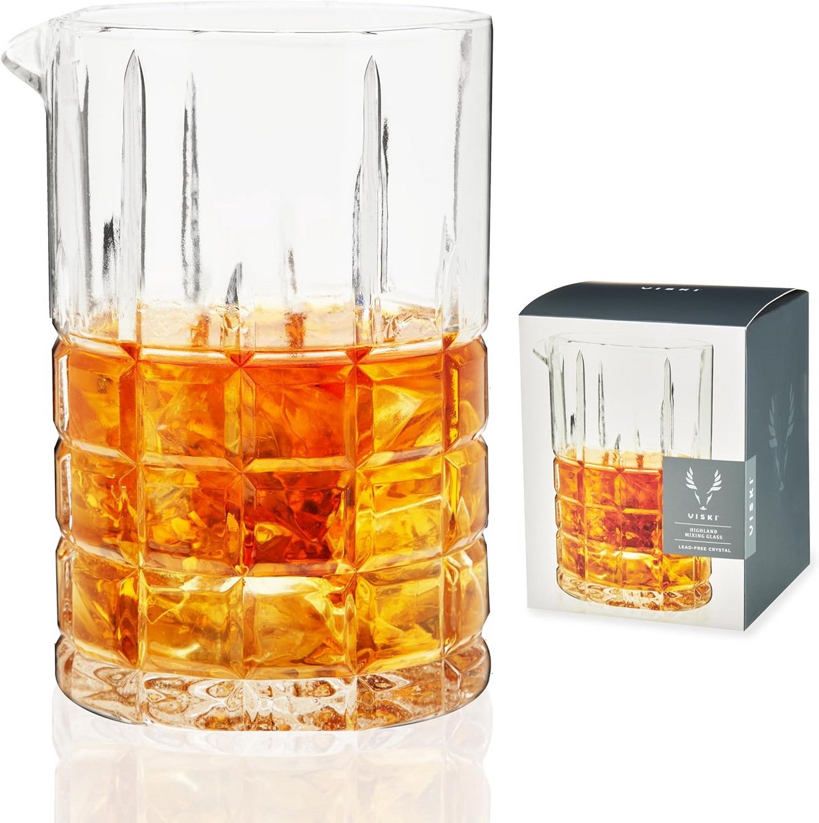 Professioneel Kristallen Mengglas 550ml voor Cocktails - Vierkant Geslepen Barware