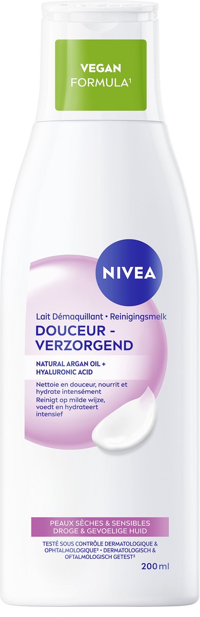 NIVEA Verzorgende reinigingsmelk - Droge en Gevoelige huid - Make-up Remover - Gezichtsreiniger - 200 ml