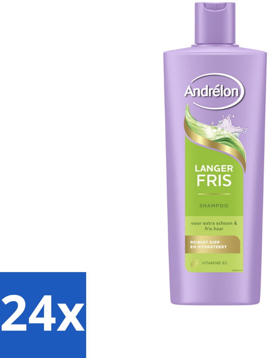Andrélon – Shampoo – Langer Fris – 400 ml - Voordeelverpakking - 24 stuks