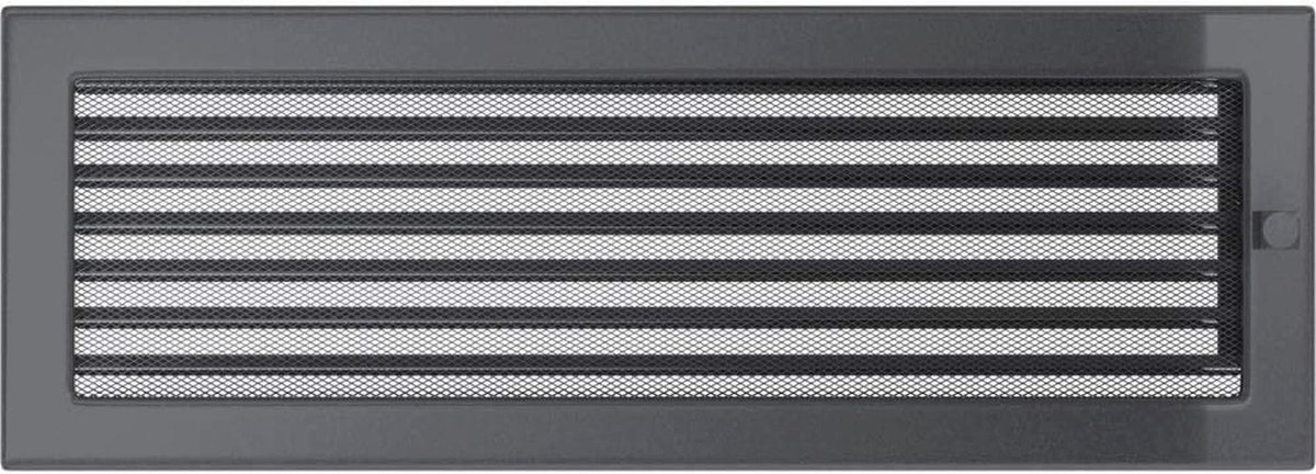 Ventilatierooster Haardrooster 17cm x 49cm Grafiet met Lamellen