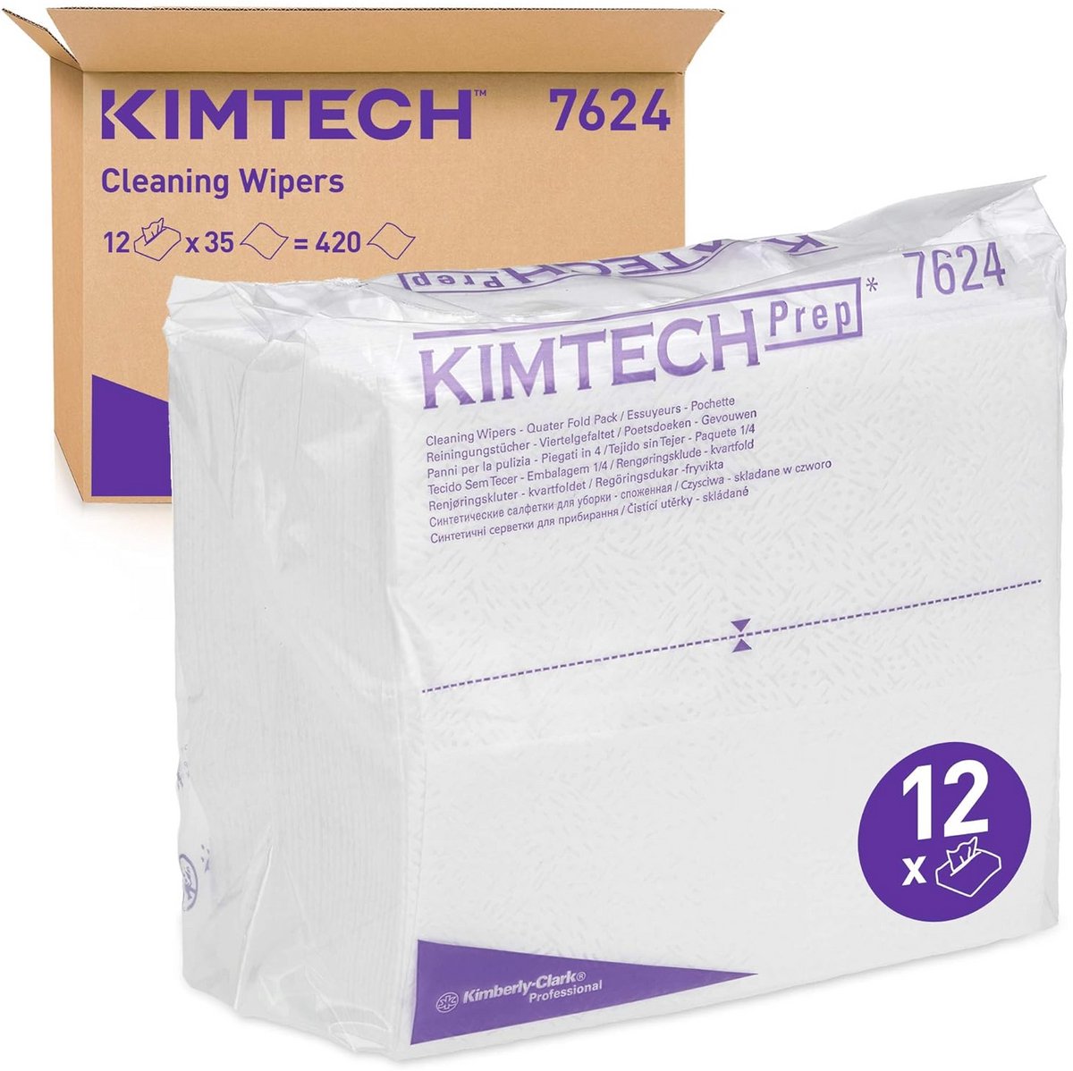 Procesdoekjes 12 verpakkingen x 35 kwart gevouwen doeken, blauw