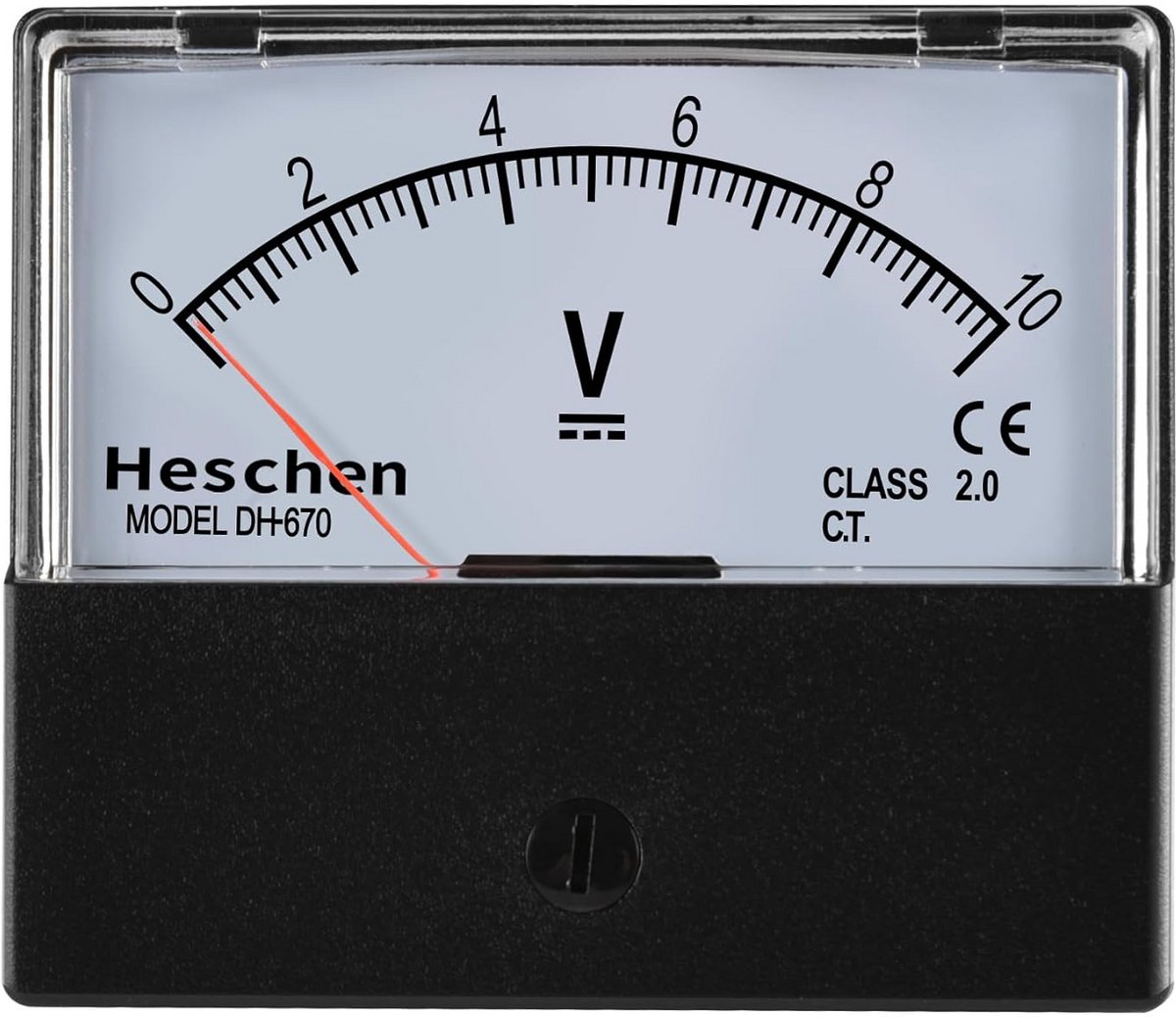 Rechthoekige analoge voltmeter paneel 0-10V