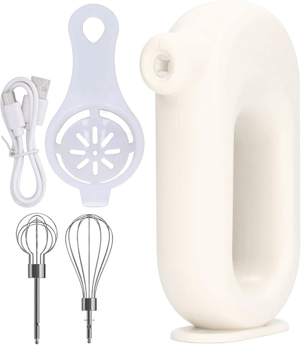 Draadloze Elektrische Handmixer USB Oplaadbaar met 4 Snelheden