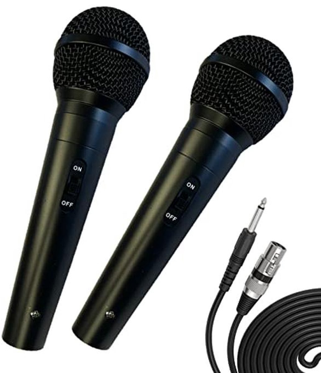 Dynamische karaoke zangmicrofoon met kabel en metalen behuizing