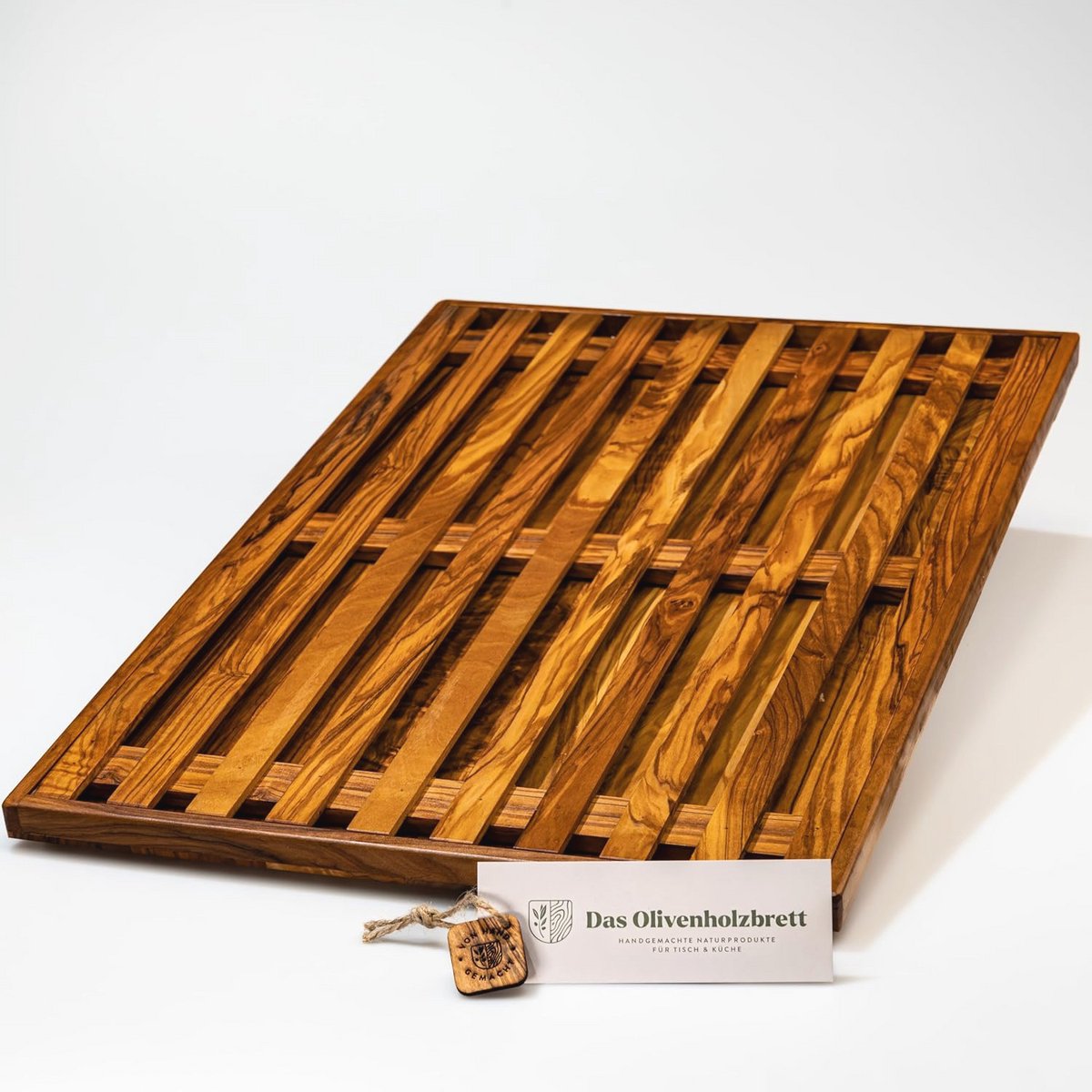 Broodsnijplank met Opvangbak van Olijfhout - Handgemaakt, 41 x 30 cm