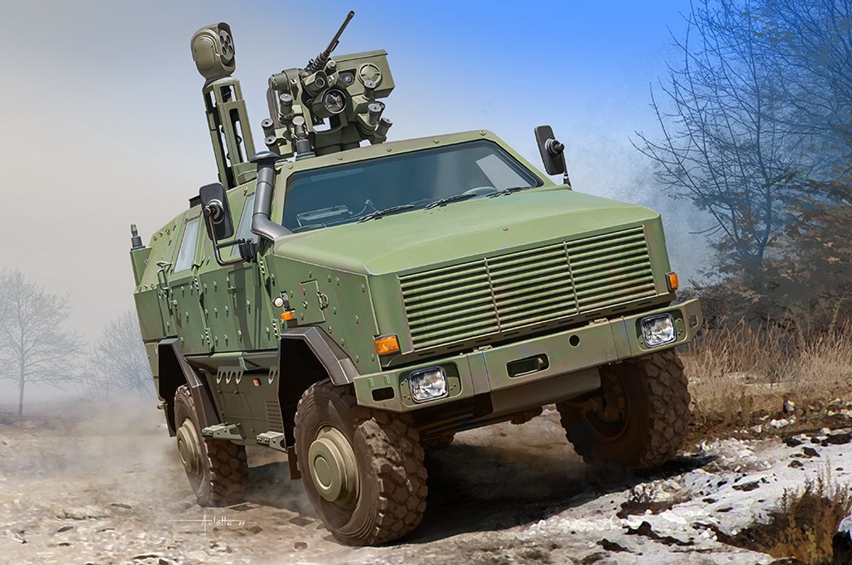 Trumpeter Modelbouwpakket Militaire voertuigen - 63525 Dingo 2 Recce (Optoelectronic) - Duits Modern Verkenningsvoertuig Plastic - 1:35 - Modelbouw