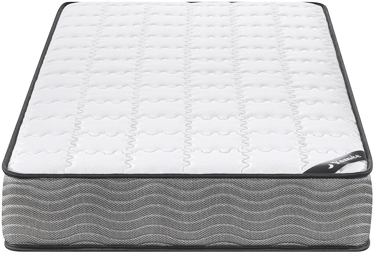 Vente-unique Matras 90 x 190 cm met pocketveren en tijk, dikte 19 cm - KIJAL van YSMÉE L 190 cm x H 19 cm x D 90 cm Wit