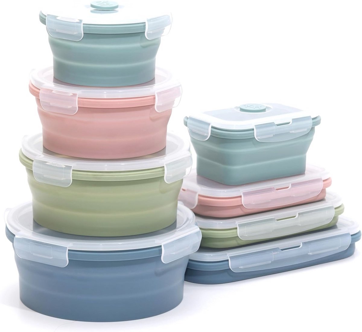 Opvouwbare Siliconen Voedsel Opslag Container Set - Ideaal voor Duurzame Voedselbewaring
