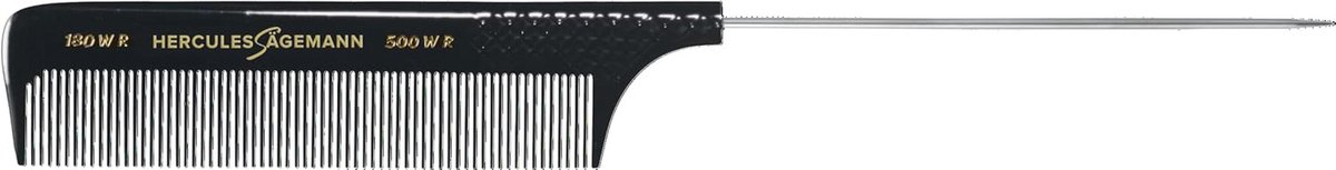 Professionele steelkam met handgeslepen eboniet en stalen naald | 22,4 cm lengtem | Ideaal voor haarstyling en ontwarren