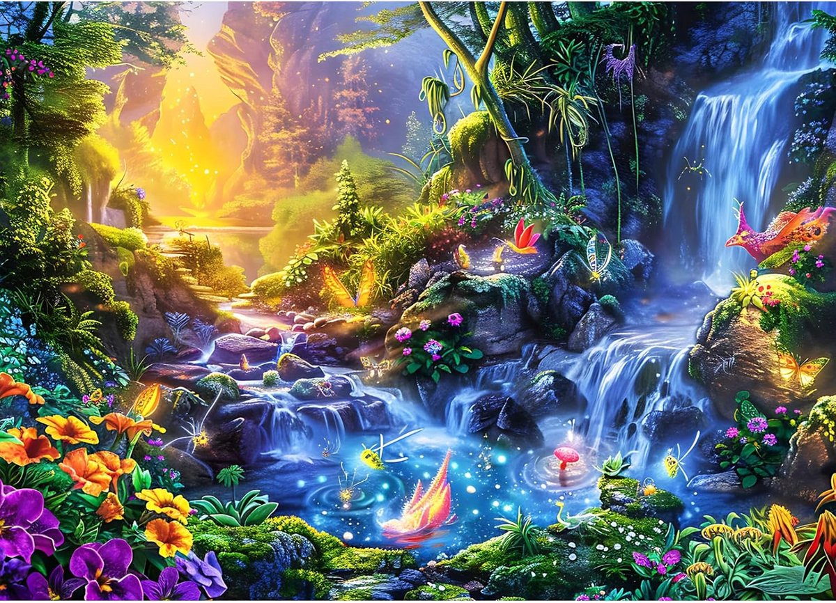 Puzzel 1000 Stukjes Volwassenen & Gezin - Magische Vijver Themapuzzel