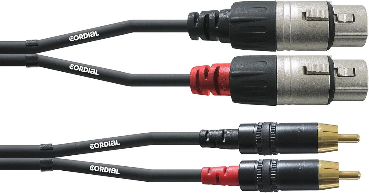 Audio Kabel met dubbele XLR Female naar RCA - 3 Meter
