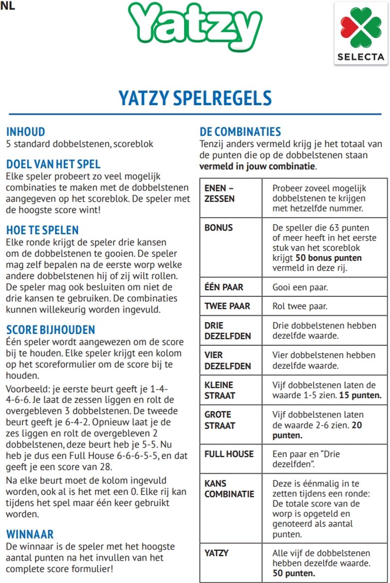 Tactic Yatzy – Dobbelspel – Klassiek Combinatiespel – Strategisch en Spannend – Familiespel – 2+ Spelers – Vanaf 5 Jaar — cadeau in Spellen & Speelgoed - foto 5