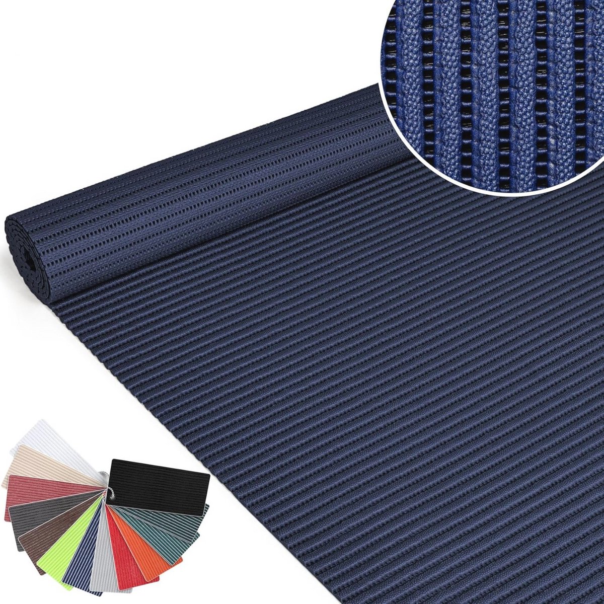 Zachte Antislip Badmat voor Douche en Bad - Effen Blauw, 120 x 130 cm