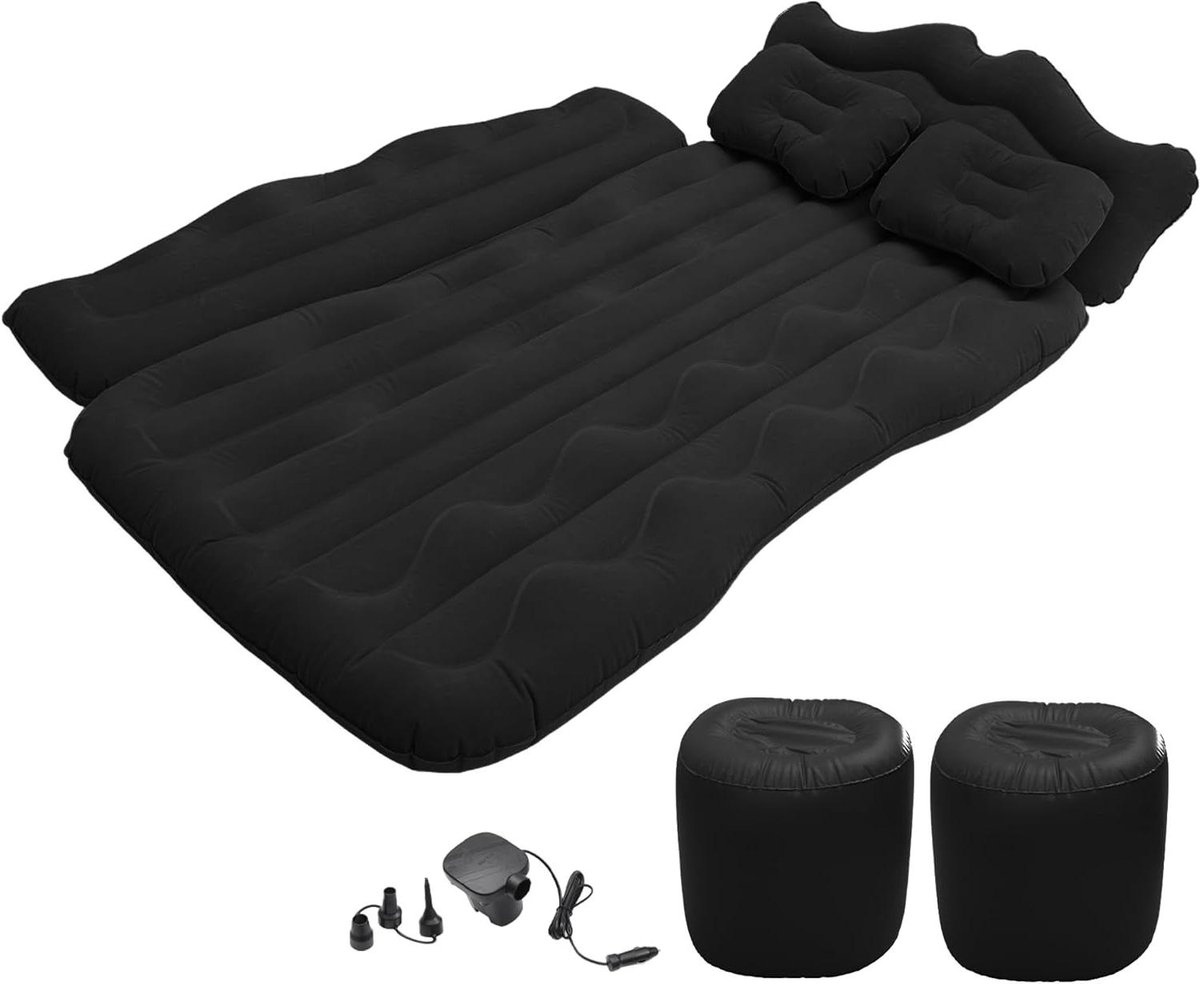 Allecta - Opblaasbare Auto Luchtmatras voor Achterbank Bed | Auto Camping Matras met Luchtpomp | Draagbare Auto Reis Matras | Auto Slaapmatras Bed voor SUV | Zwart 67" L 43" W