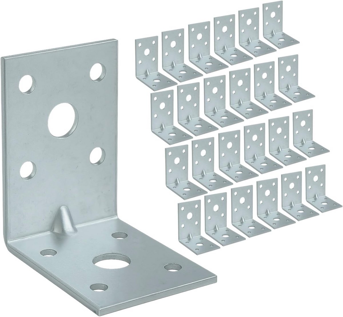 Versterkte Hoekbeugels 50 x 50 x 35 mm - Heavy Duty Hoekverbindingsbeugels voor Hout en Metaal - Verpakking van 25 Stuks