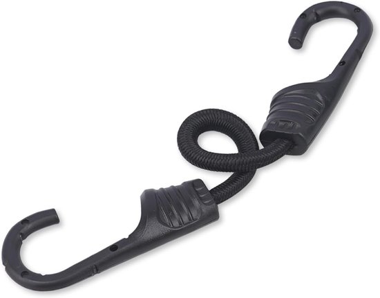 Spanrubber met haken, set van 4, extra sterk, spanbanden, bagagespanner, expandertouw, rubberen touw, ideaal voor fiets, motorfiets, autotransporter (inclusief 2 stuks x 61 cm, 2 stuks x 99 cm