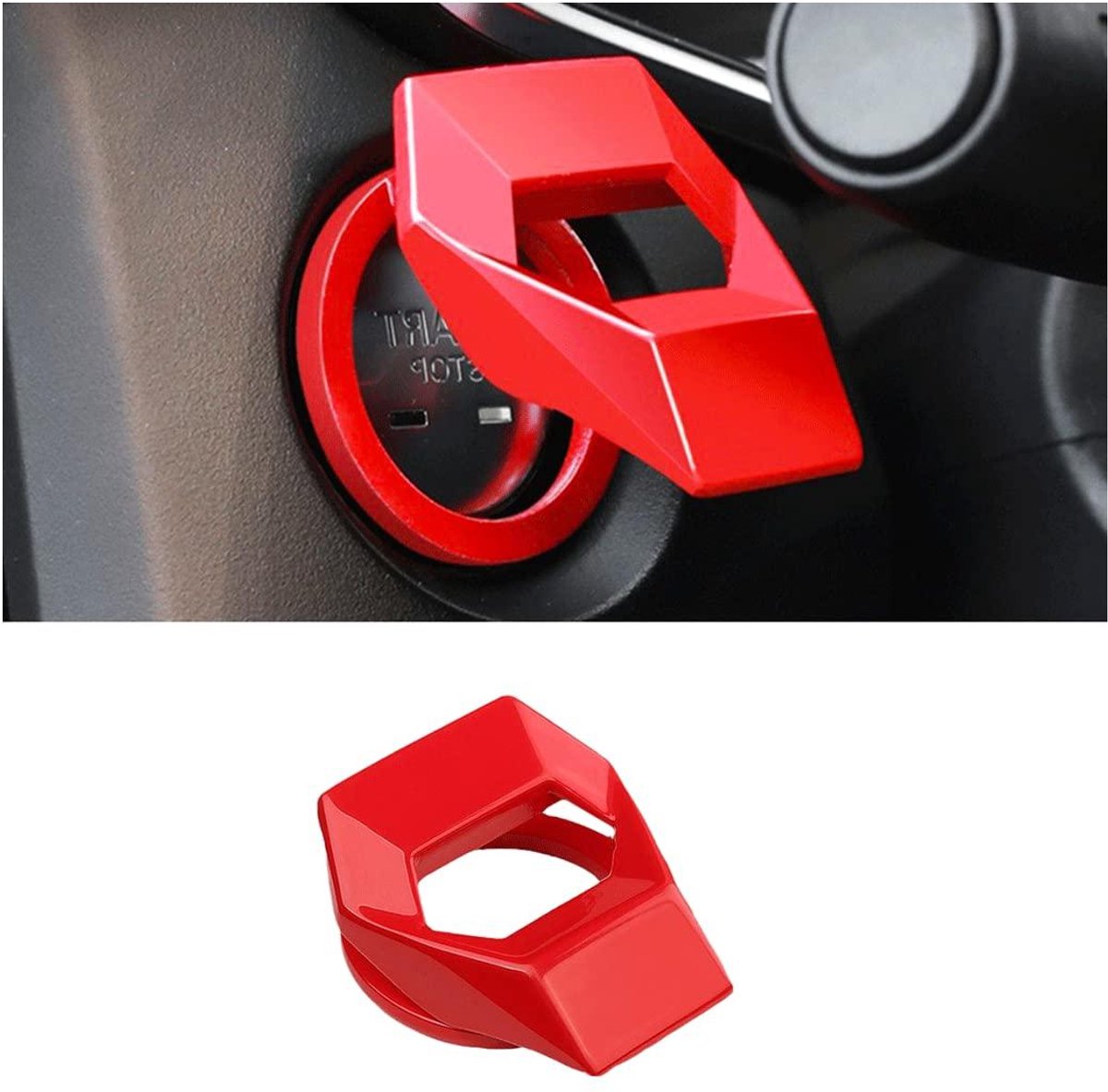 Allecta - Auto ontstekingsknop decoratie cover voor breed scala voertuigen (rood)