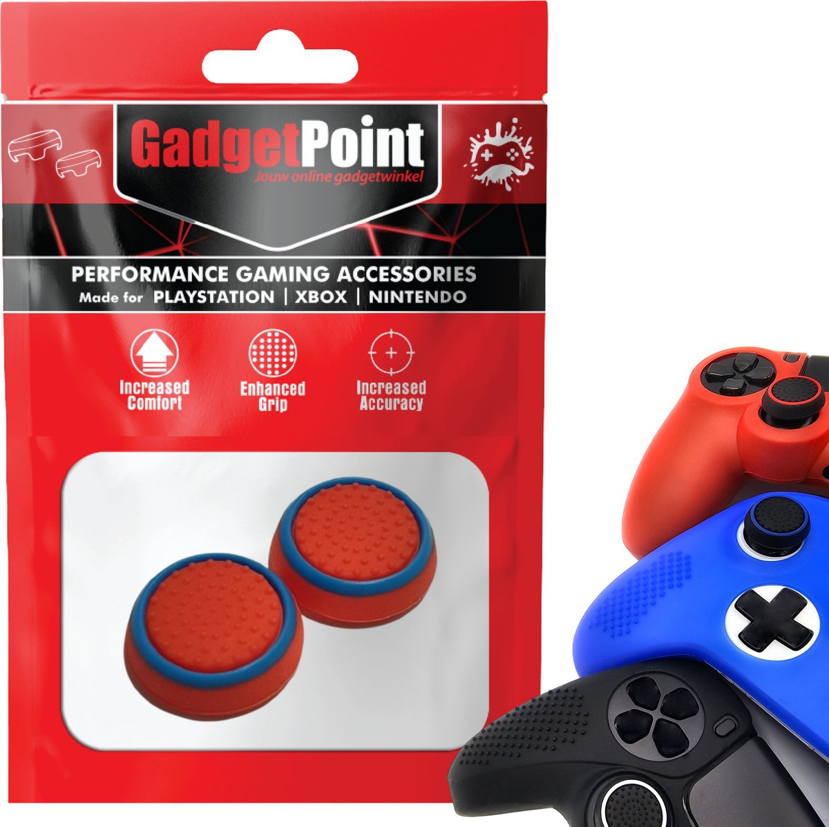 Bol.com Gadgetpoint - Thumb Grips voor PlayStation, PS5, Xbox X/S, One & Switch Pro Controller - Gaming Thumbgrips - Performance... aanbieding