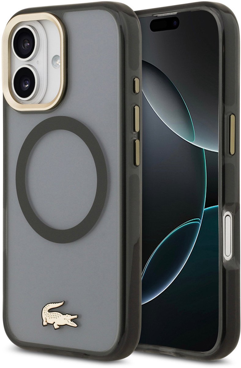 Lacoste Back Cover Case - iPhone 17 - Zwart - MagSafe & Valbescherming