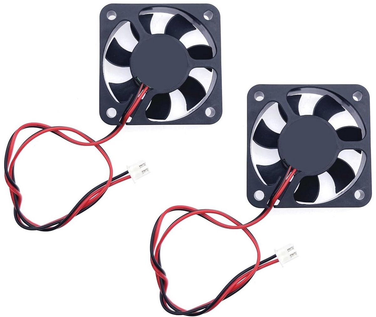 Mini Stille Koelventilator 50mm DC 12V - 2 Stuks, Borstelloze Ventilator voor 3D Printer