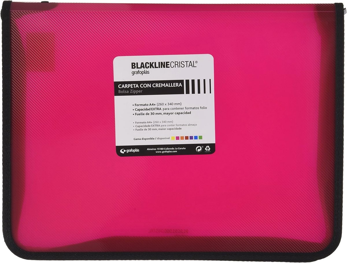 Documentenmap met ritssluiting A4 Polypropyleen Fuchsia