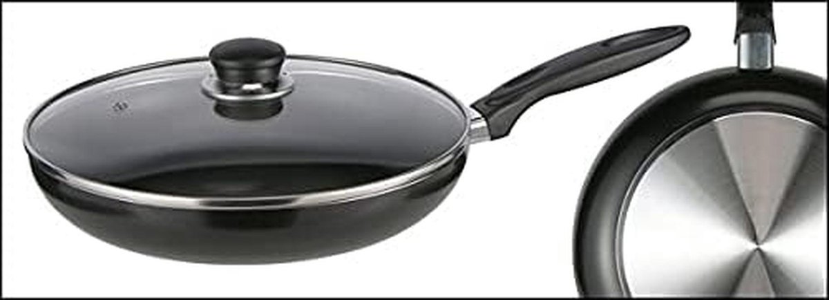 Grote Aluminium Koekenpan 28 cm met Hittebestendig Deksel