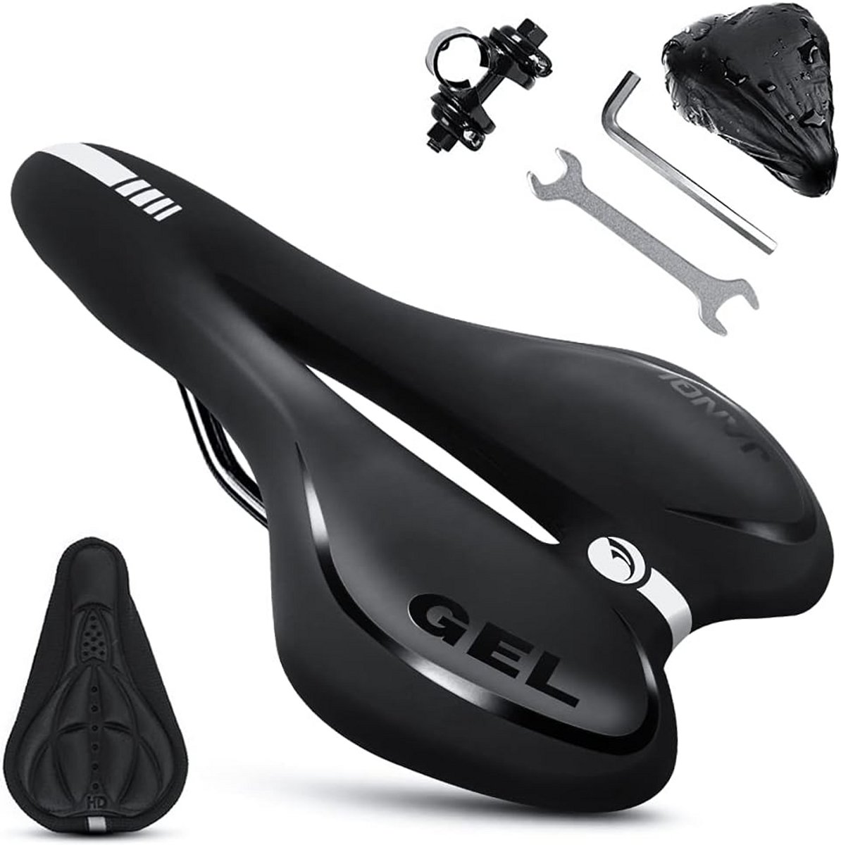 Comfortabel Fietszadel met Gel, Schokbestendig Ontwerp en Ademend Kussen voor Mountainbikes en Racefietsen