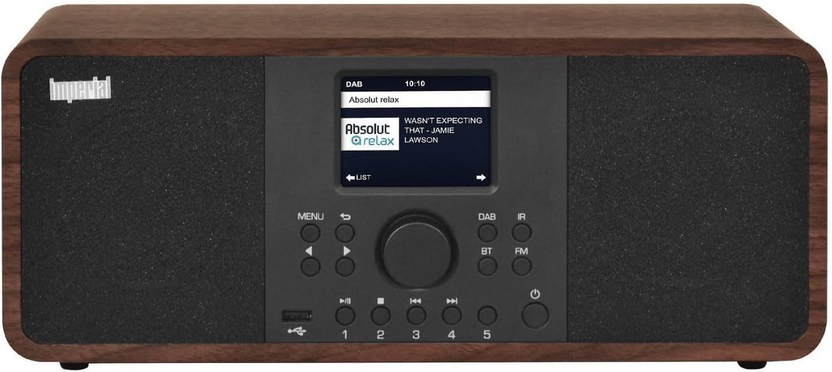 Imperial DABMAN i205 Internetradio/DAB+, 2 x 15 watt, streamingdiensten, bluetooth, webradio, FM-radio, kleurendisplay, app-bediening, wekker, houtlook