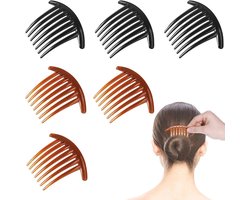 Haarspelden voor dames - Haarkam met 7 tanden, kunststof tanden - 6 stuks haarsieraden voor vrouwen en meisjes