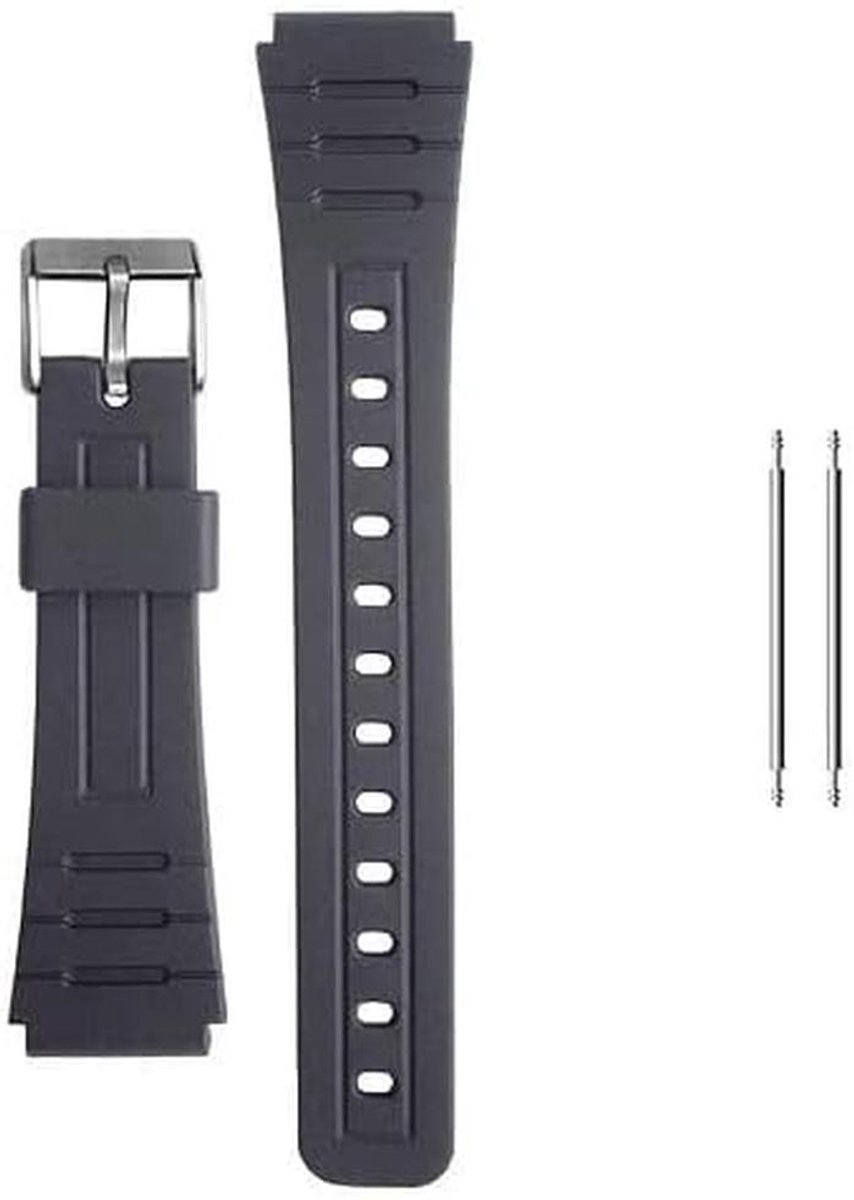 Horlogeband Zwart Siliconen 18mm voor F91W Modellen