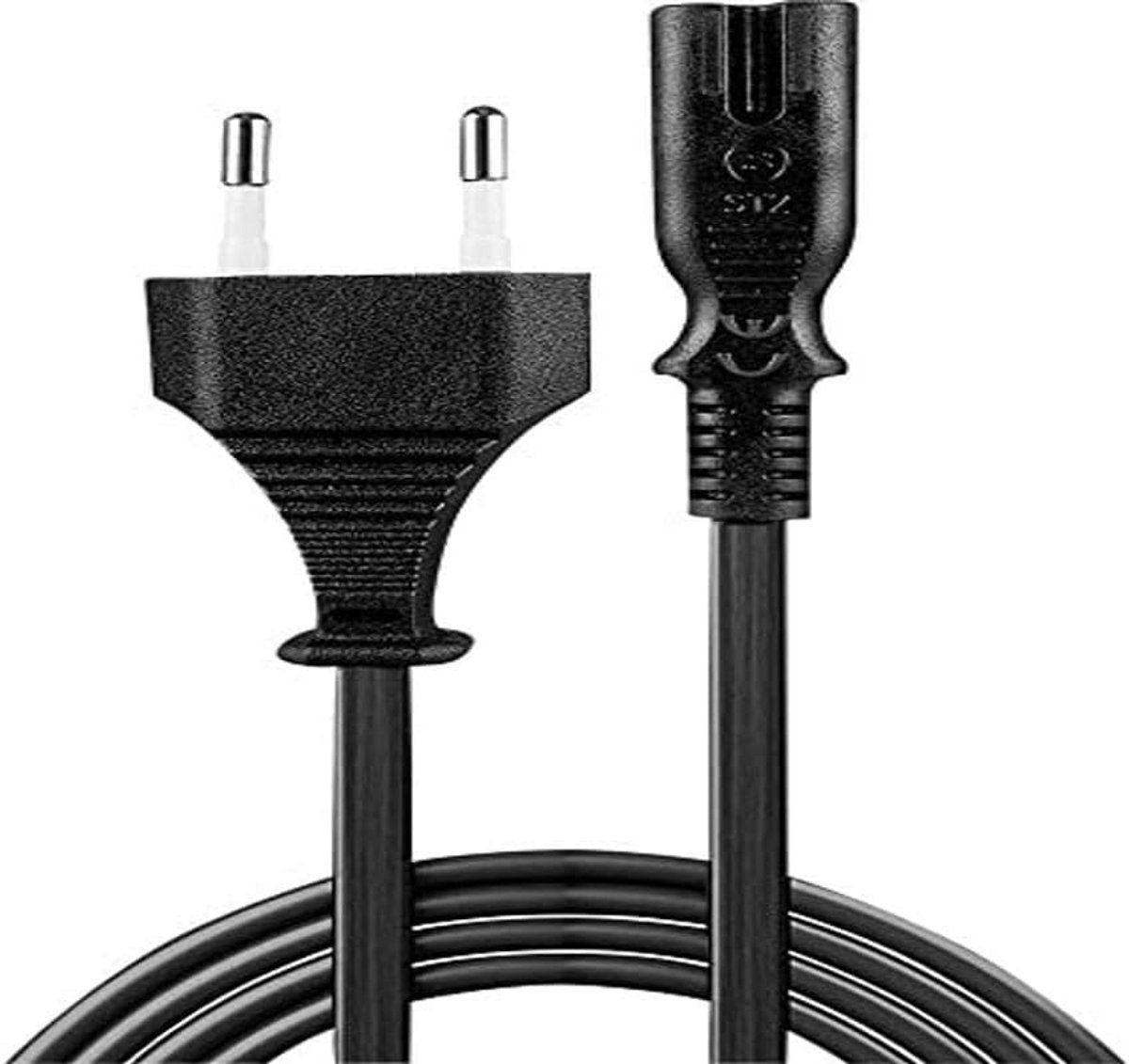 2m Euro Stekker naar IEC C7 - Zwart