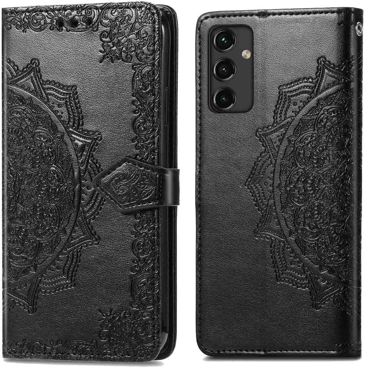 imoshion Hoesje - Geschikt voor Samsung Galaxy A14 (5G) / A14 (4G) - Mandala Bookcase - Zwart
