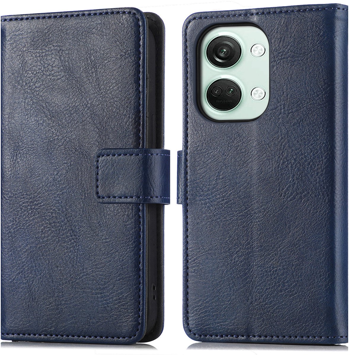 imoshion Hoesje - Geschikt voor OnePlus Nord 3 - Luxe Bookcase - Donkerblauw